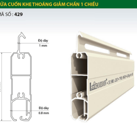 Cửa Cuốn Nan Nhôm BooDoor 429 – Khe Thoáng Giảm Chấn 1 Chiều