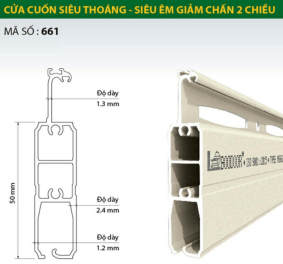 Cửa Cuốn Nan Nhôm BooDoor 661 – Khe Thoáng Siêu Giảm Chấn 2 Chiều