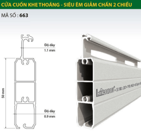 Cửa Cuốn Nan Nhôm BooDoor 663 – Khe Thoáng Siêu Giảm Chấn 2 Chiều