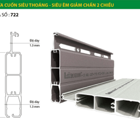 Cửa Cuốn Nan Nhôm BooDoor 722 – Khe Thoáng Siêu Giảm Chấn 2 Chiều