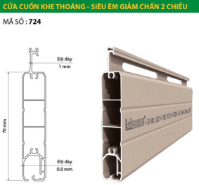 Cửa Cuốn Nan Nhôm BooDoor 724 – Khe Thoáng Siêu Giảm Chấn 2 Chiều