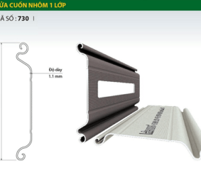 Cửa Cuốn Nan Nhôm BooDoor 730 – Nan Nhôm 1 Lớp