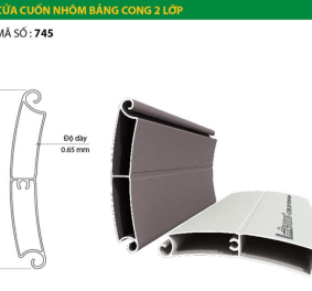Cửa Cuốn Nan Nhôm BooDoor 745 – Nan Cong 2 Lớp