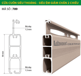 Cửa Cuốn Nan Nhôm BooDoor 789 – Khe Thoáng Siêu Giảm Chấn 2 Chiều